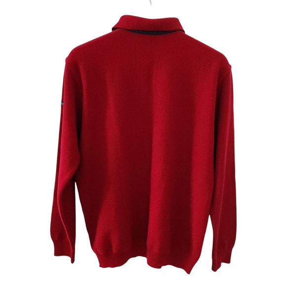 GREEN COAST Italian Sweater merino blend pop corn knit red (size 54 = large) - Picture 4 of 16